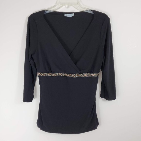 Motherhood Maternity Tops - Motherhood Maternity Black 3/4 Sleeve Top